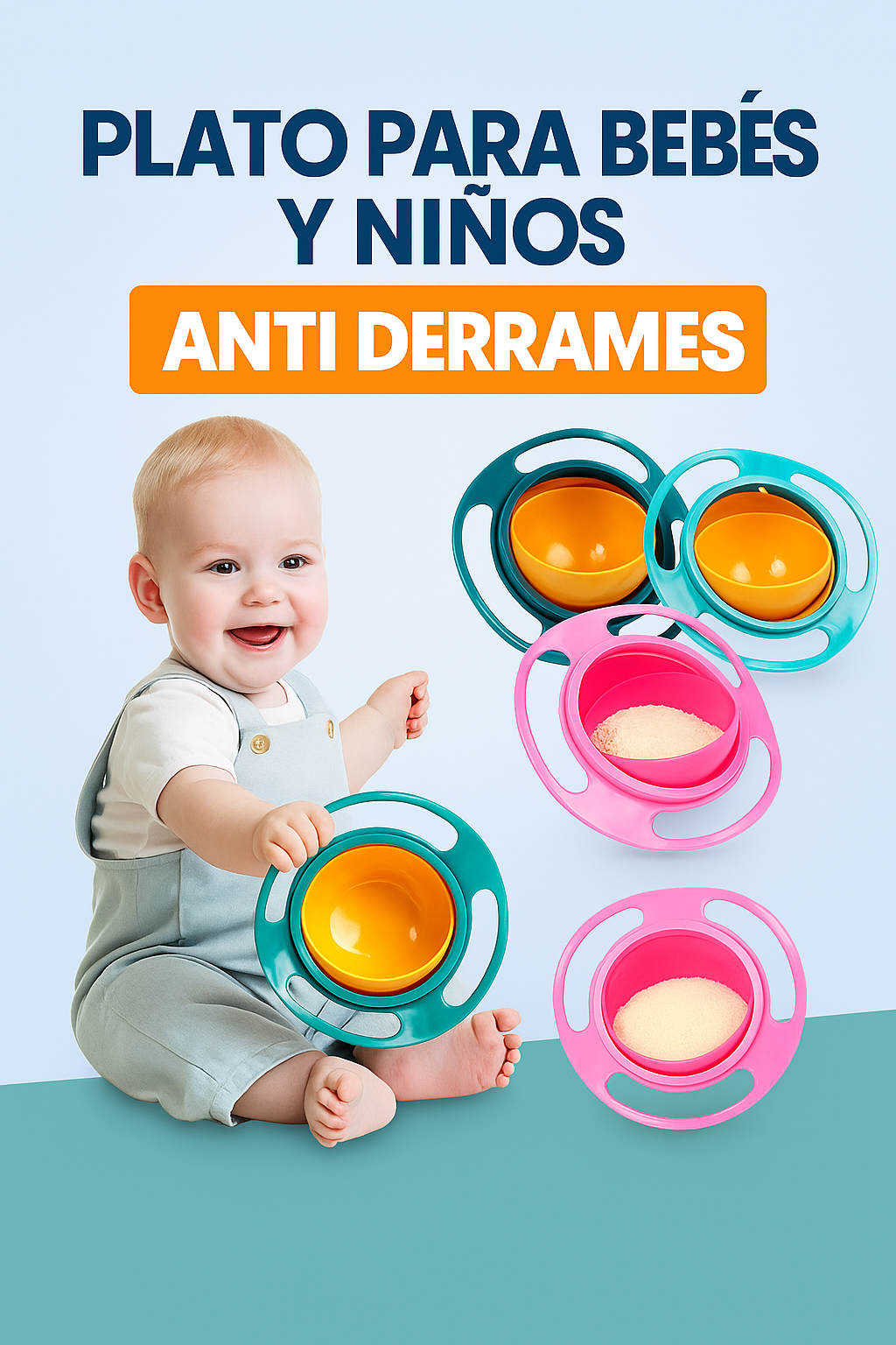 Plato Para Bebes Y Niños Anti Derrames
