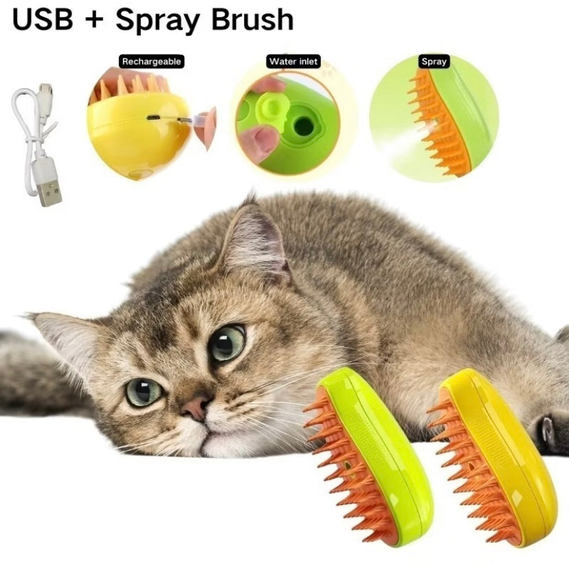 El cepillo vaporizador que transforma el aseo de tu gato en un momento de placer y brillo