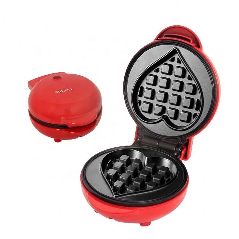 Mini Wafflera Eléctrica Sokany LG-SK06 Forma Corazón